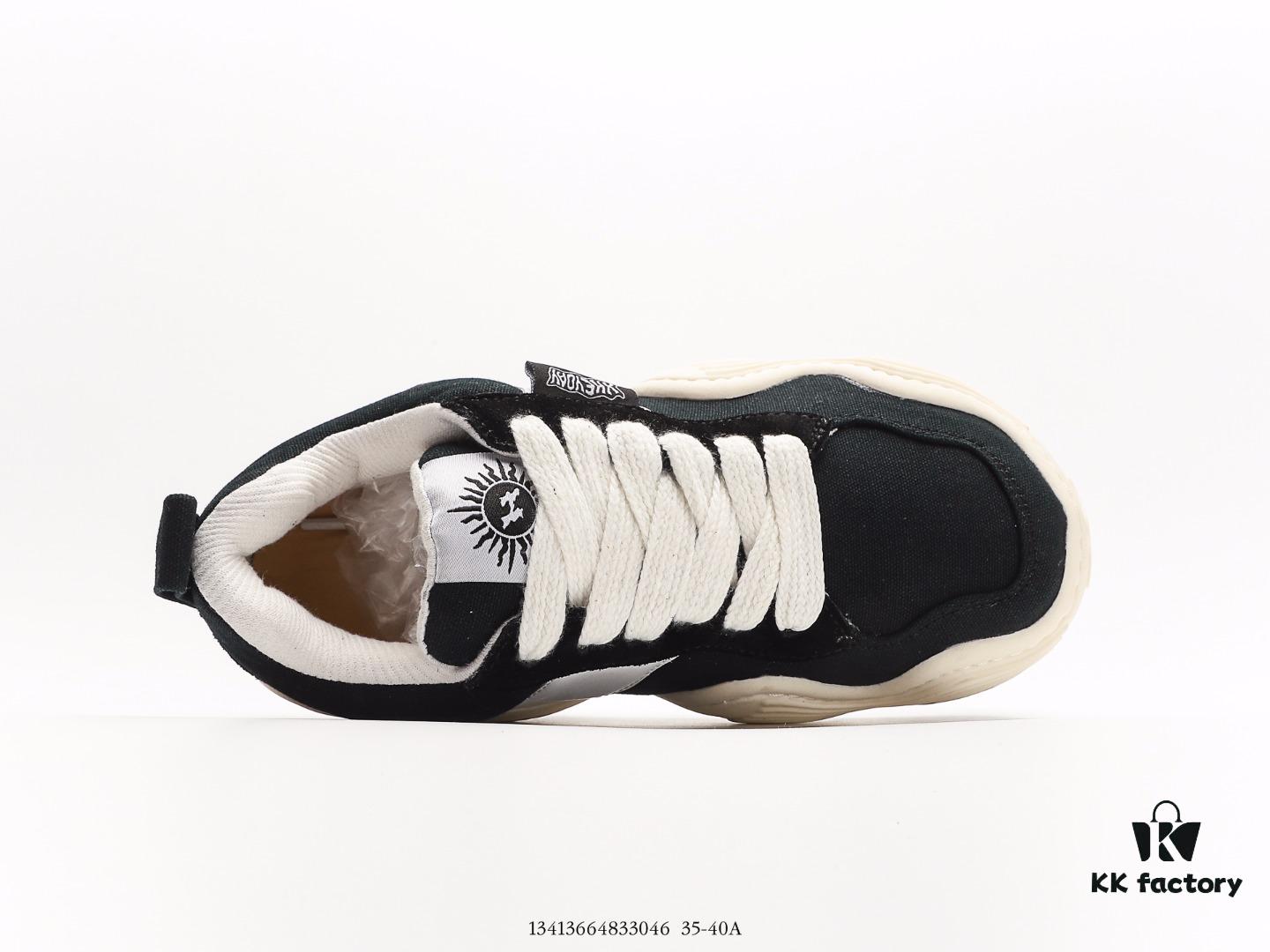 XKEYOAY Fashion Brand Maison MIHARA YASUHIRO Wayne Original Sole Leather Low Sneaker with Deformed Wavy Outsole, Versatile Casual Sports Skate Shoe