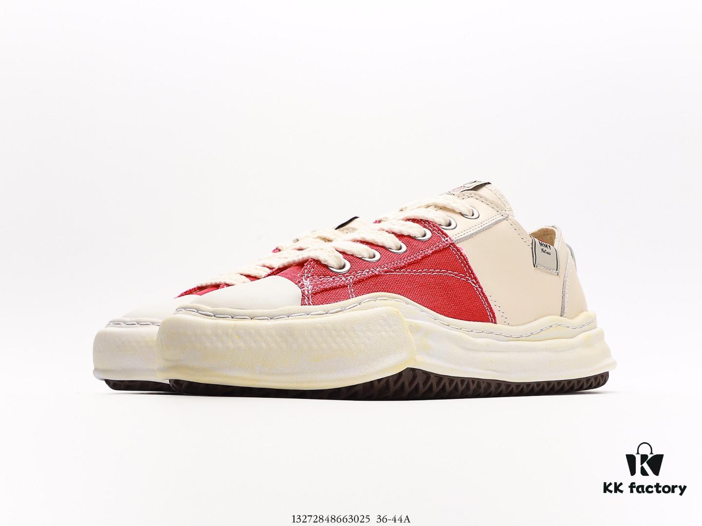 6930e7e46e68136f4d9b2d84 Miyamihara Yasuhiro Brand MMY Maison MIHARA YASUHIRO Original Sole Canvas Low-Top Sneakers with Canvas and Leather Patchwork, Distorted Ice Cream Sole, Casual Versatile Low-Rise Shoes