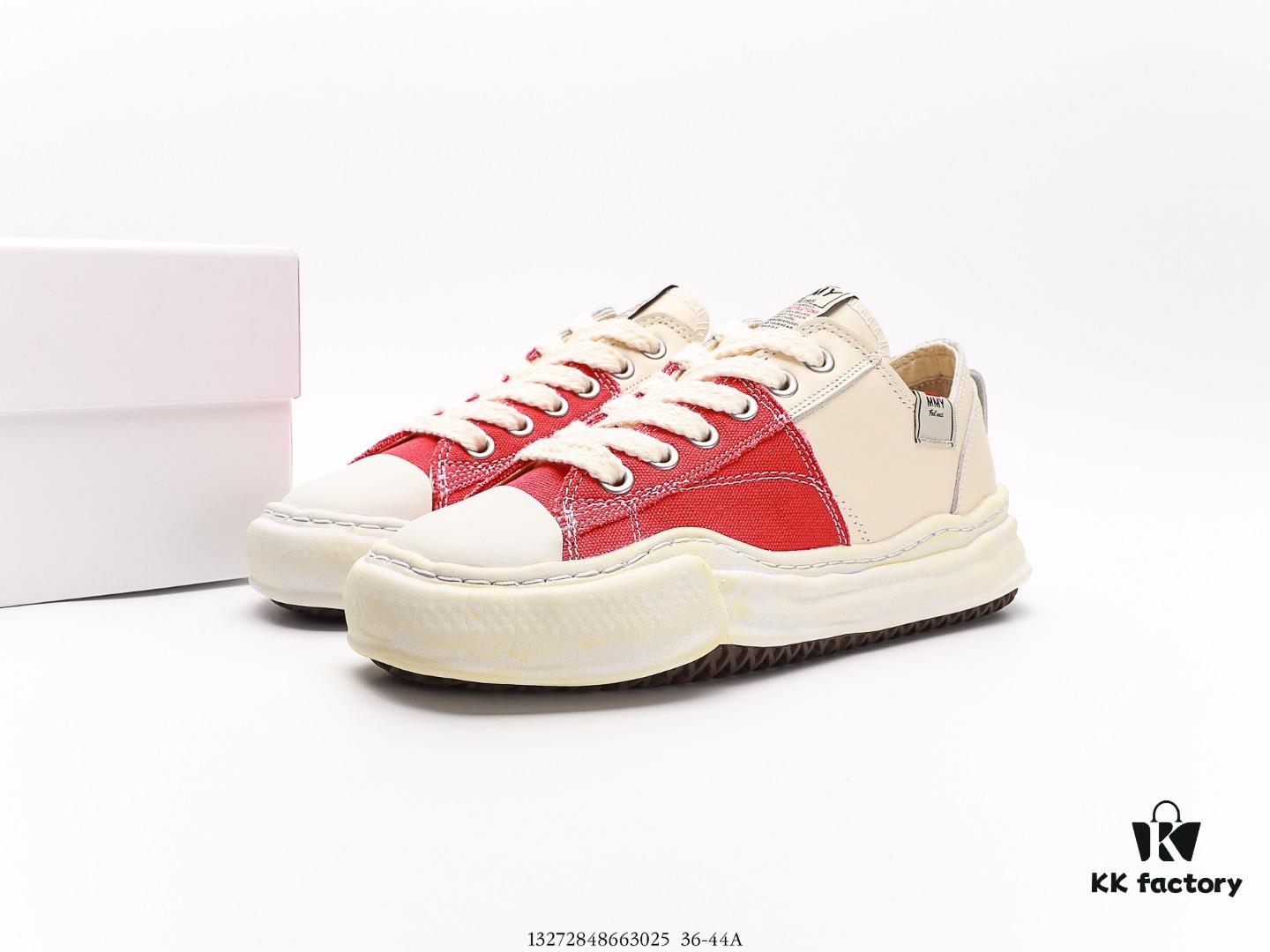 6930e7e56e68136f4d9b2d86 Miyamihara Yasuhiro Brand MMY Maison MIHARA YASUHIRO Original Sole Canvas Low-Top Sneakers with Canvas and Leather Patchwork, Distorted Ice Cream Sole, Casual Versatile Low-Rise Shoes