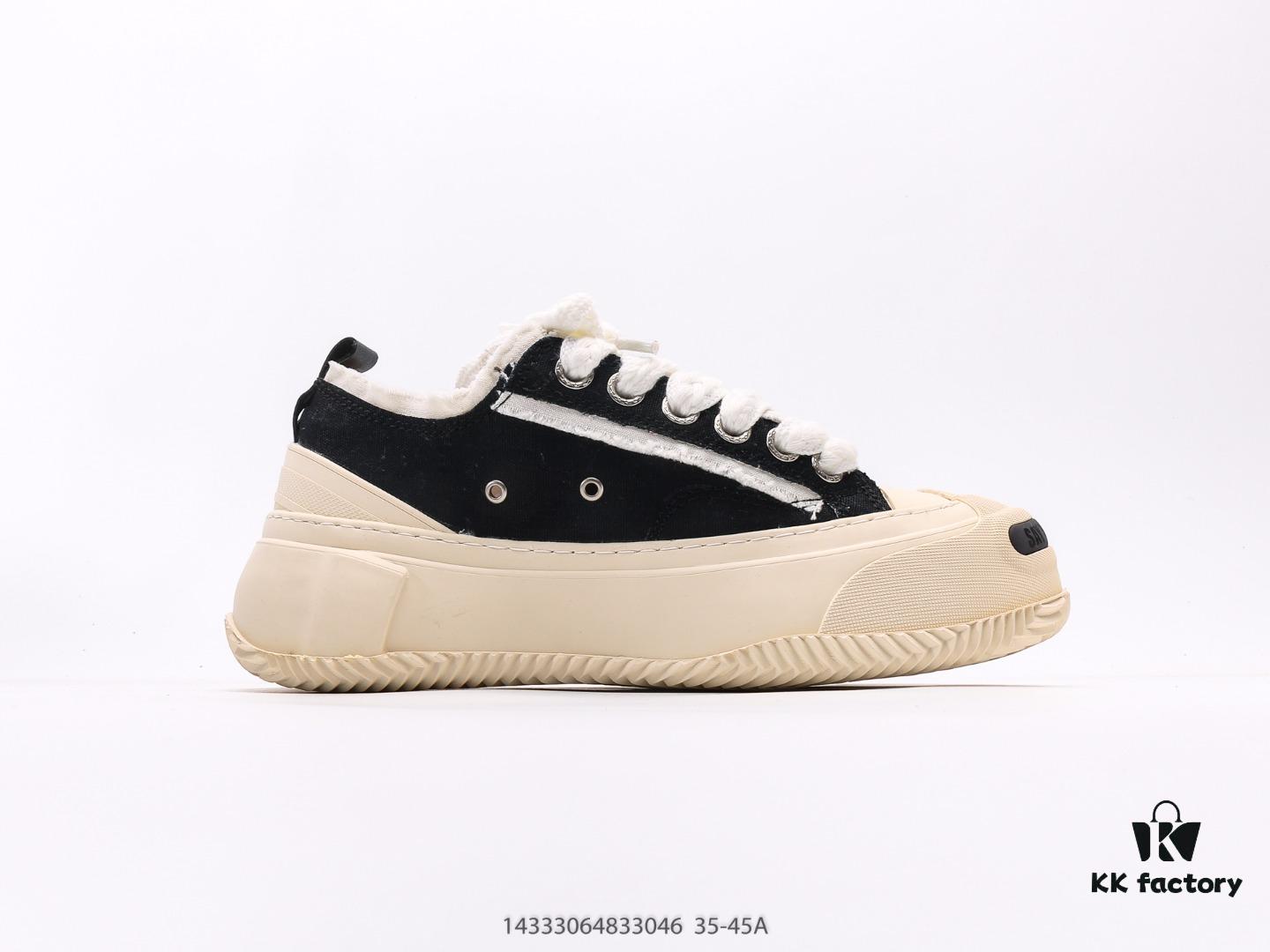 6930e7ec6e68136f4d9b2d90 Wu Jianhao SMILENCE xVESSEL G.O.P. 2.0 MARSHMALLOW Lows 2.0 Deconstructed Layered Platform Cork Low-top Canvas Vulcanized Sneakers