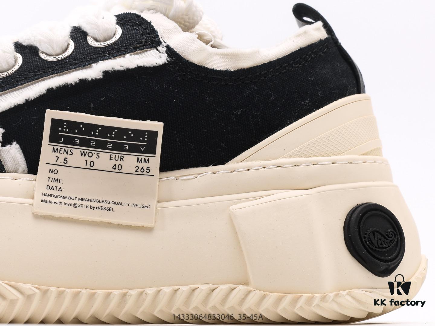 6930e7f06e68136f4d9b2d94 Wu Jianhao SMILENCE xVESSEL G.O.P. 2.0 MARSHMALLOW Lows 2.0 Deconstructed Layered Platform Cork Low-top Canvas Vulcanized Sneakers
