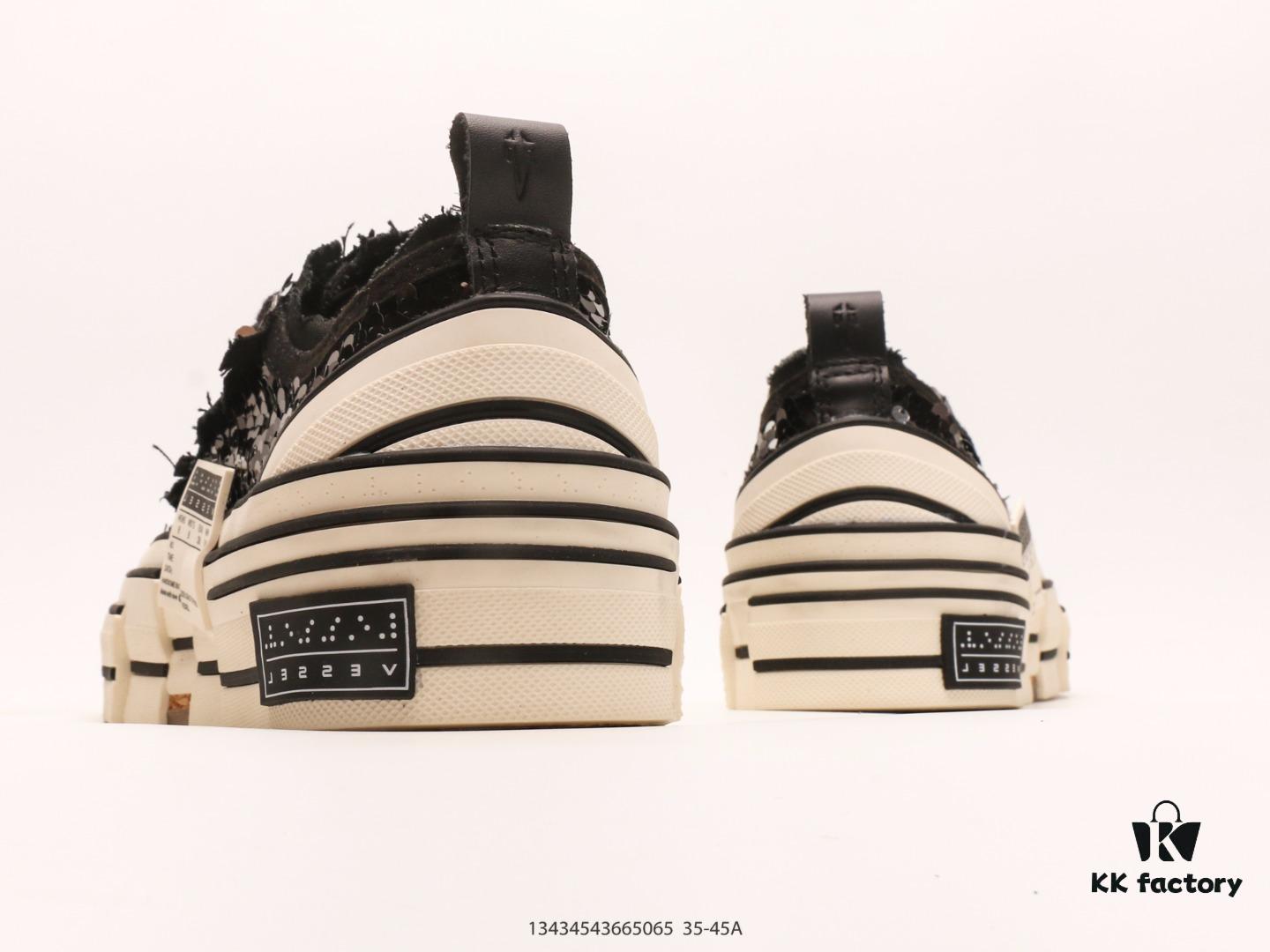 6930e7f76e68136f4d9b2d9e xVESSEL G.O.P. High Paisley Ddropping Deconstructed Overlapping Platform Cork Low-Top Versatile Height-Increasing Canvas Vulcanized Sneakers by Wu Jianhao's Personal Avant-Garde Brand