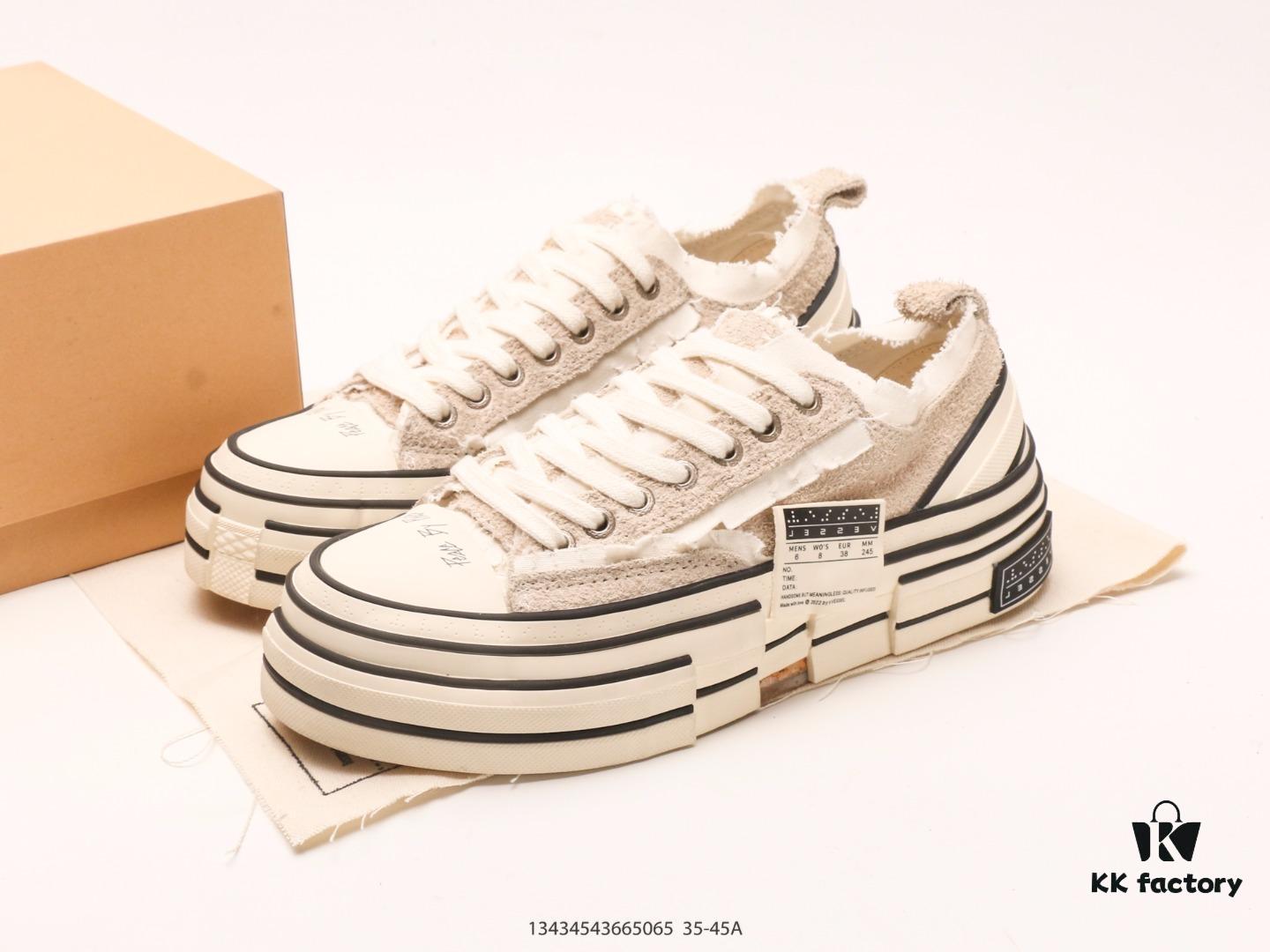 6930e7ff6e68136f4d9b2daa xVESSEL G.O.P. High Paisley Ddropping Deconstructed Overlapping Platform Cork Low-Top Versatile Elevating Canvas Vulcanized Sneakers