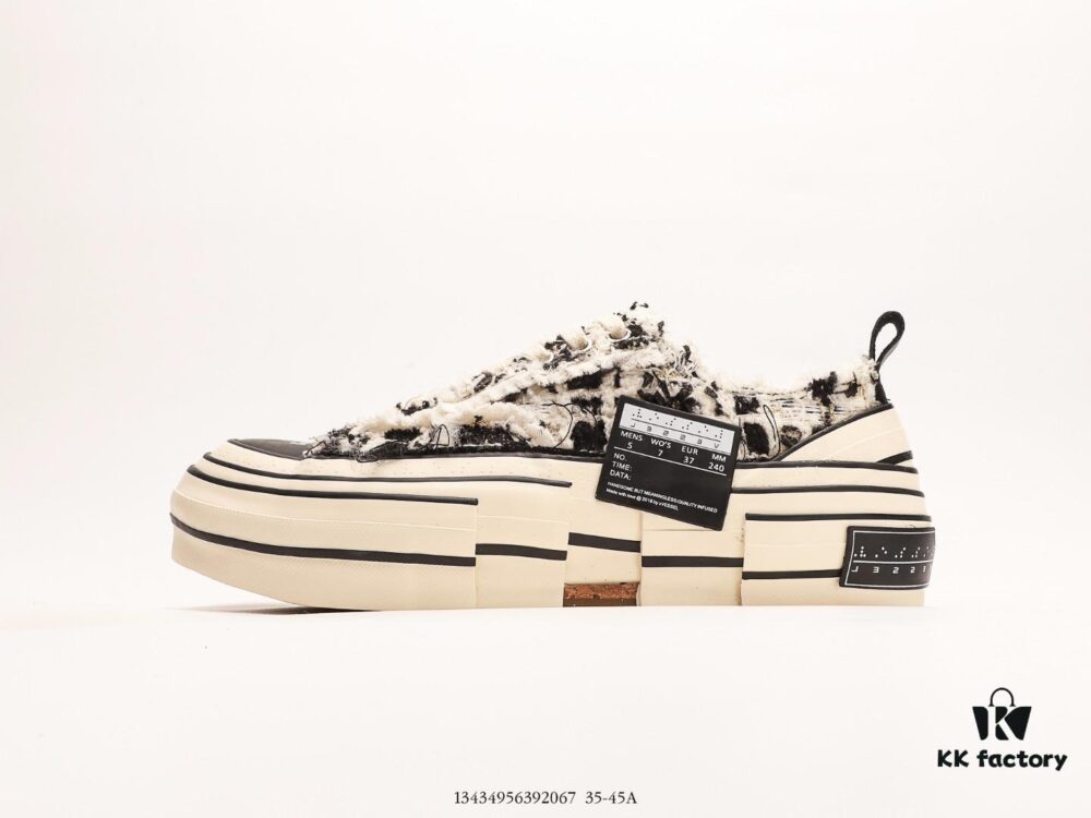 6930e8136e68136f4d9b2dc0 xVESSEL G.O.P. Low Unisex Canvas Vulcanized Sneakers with Deconstructed Overlapping Cork Platform