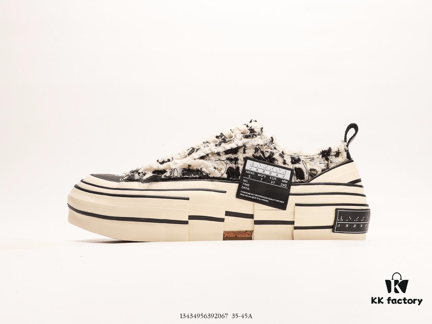 xVESSEL G.O.P. Low Unisex Canvas Vulcanized Sneakers with Deconstructed Overlapping Cork Platform