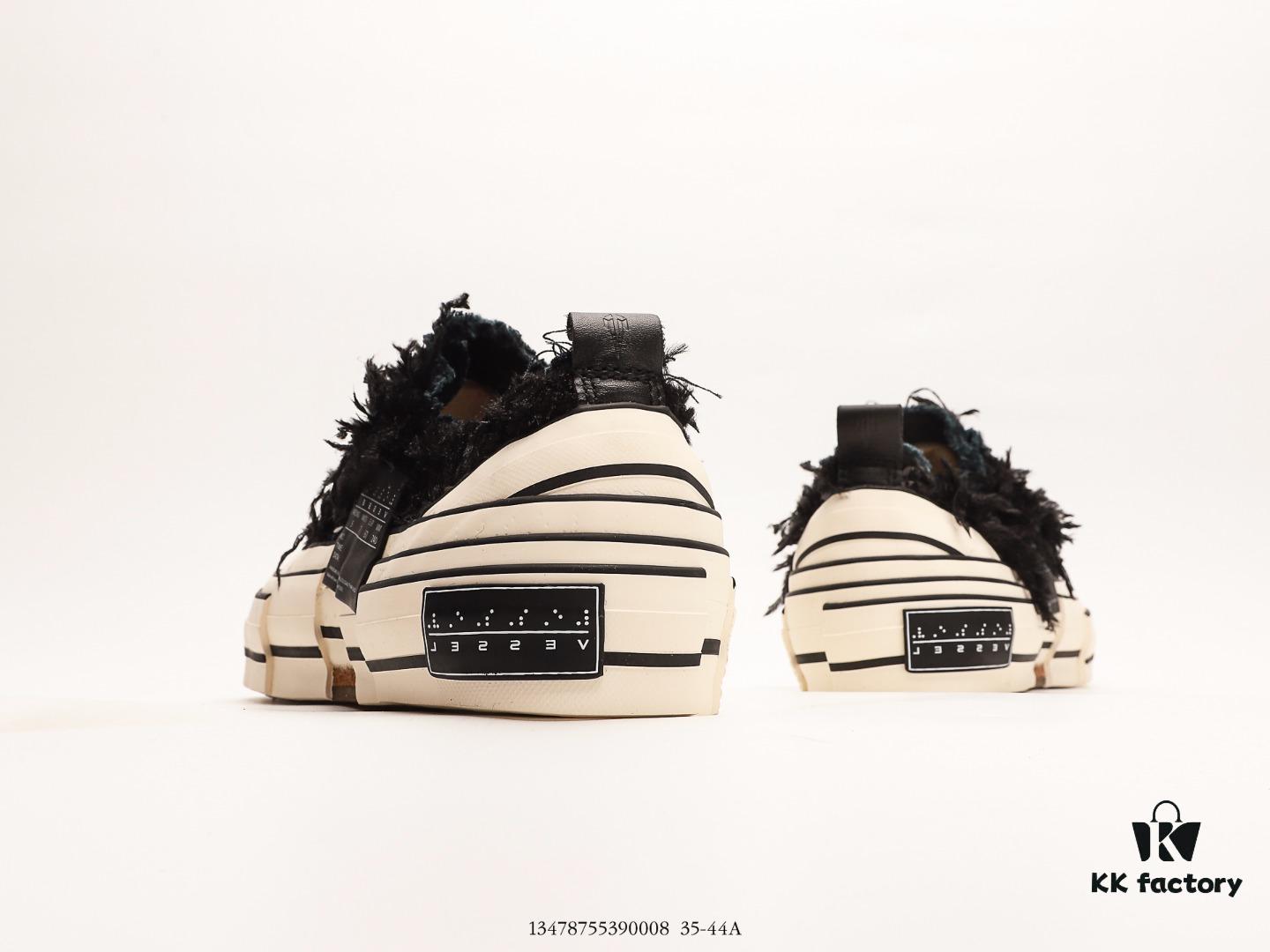 6930e8146e68136f4d9b2dc1 Wu Jianhao's Personal Avant-garde Brand xVESSEL G.O.P. Low Unisex Canvas Vulcanized Sneakers with Deconstructed Layered Cork Thick Sole for Height Increase