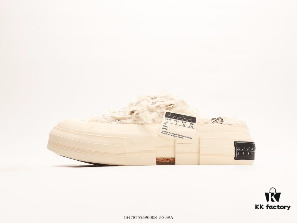 6930e8146e68136f4d9b2dc2 xVESSEL G.O.P. Low Unisex Deconstructed Overlapping Platform Cork Low-Top Canvas Vulcanized Sneakers