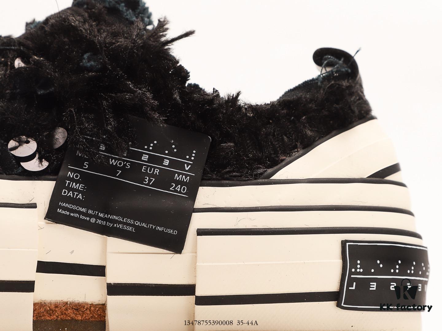 6930e8156e68136f4d9b2dc4 Wu Jianhao's Personal Avant-garde Brand xVESSEL G.O.P. Low Unisex Canvas Vulcanized Sneakers with Deconstructed Layered Cork Thick Sole for Height Increase