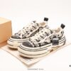 xVESSEL G.O.P. Low Unisex Canvas Vulcanized Sneakers with Deconstructed Overlapping Cork Platform
