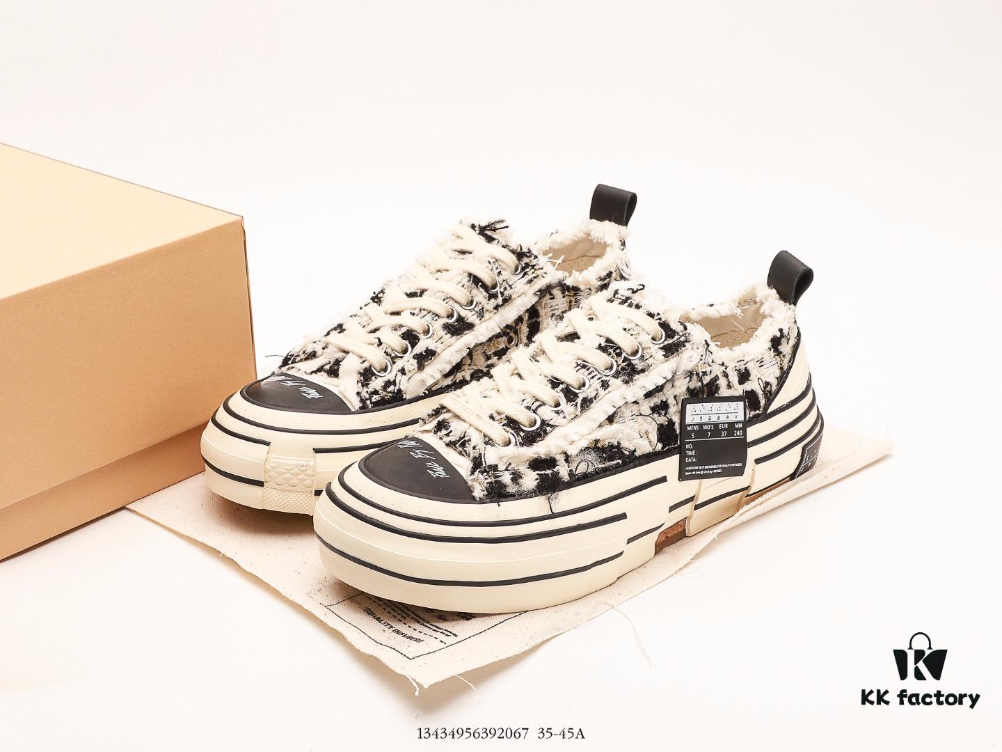 xVESSEL G.O.P. Low Unisex Canvas Vulcanized Sneakers with Deconstructed Overlapping Cork Platform