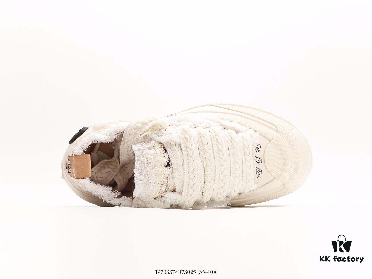 6930e8226e68136f4d9b2dda Wu Jianhao's Personal Avant-garde Brand xVESSEL G.O.P. Low Unisex Canvas Sneakers with Deconstructed Overlapping Cork Thick Sole and Vulcanized Flat Shoe Design