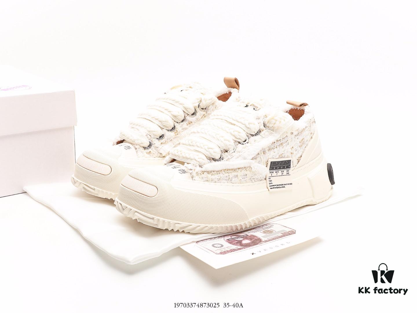 6930e8266e68136f4d9b2de1 Wu Jianhao's Personal Avant-garde Brand xVESSEL G.O.P. Low Unisex Canvas Sneakers with Deconstructed Overlapping Cork Thick Sole and Vulcanized Flat Shoe Design