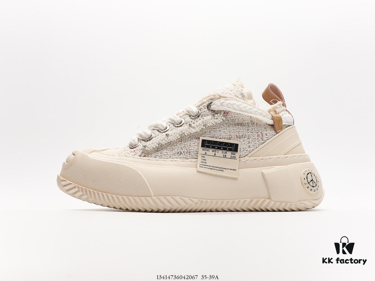 6930e8316e68136f4d9b2df2 Wu Jianhao 2.0 - SMILENCE Hidden Edition! xVESSEL G.O.P. 2.0 MARSHMALLOW Lows 'Peace by Piece' Deconstructed Overlaid Platform Canvas Vulcanized Shoes