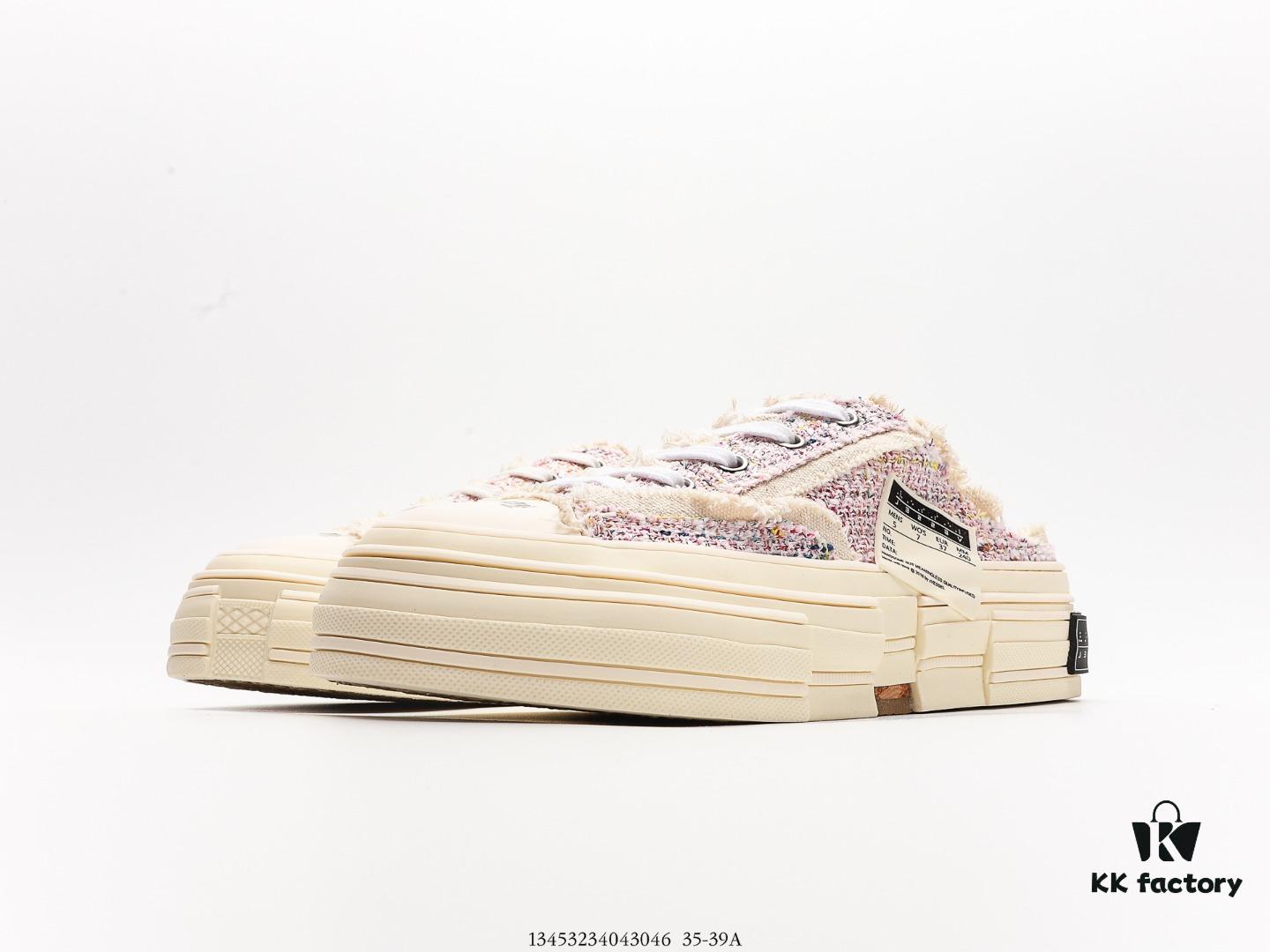 6930e8376e68136f4d9b2dfe XVESSEL G.O.P. Low Unisex Deconstructed Overlapping Platform Canvas Vulcanized Shoes with Cork Insole - Handcrafted Multi-layer Collar, Aged Tassel Design, 12oz Durable Canvas Fabric