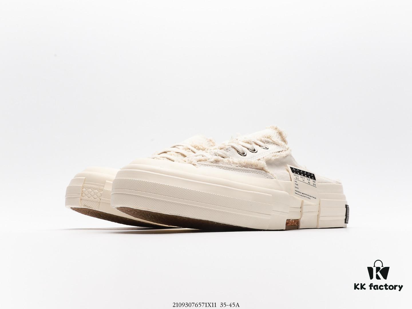 6930e8426e68136f4d9b2e11 xVESSEL G.O.P. Low Unisex Deconstructed Overlapping Platform Cork Insole Canvas Vulcanized Sneakers by Wu Jianhao's Personal Brand