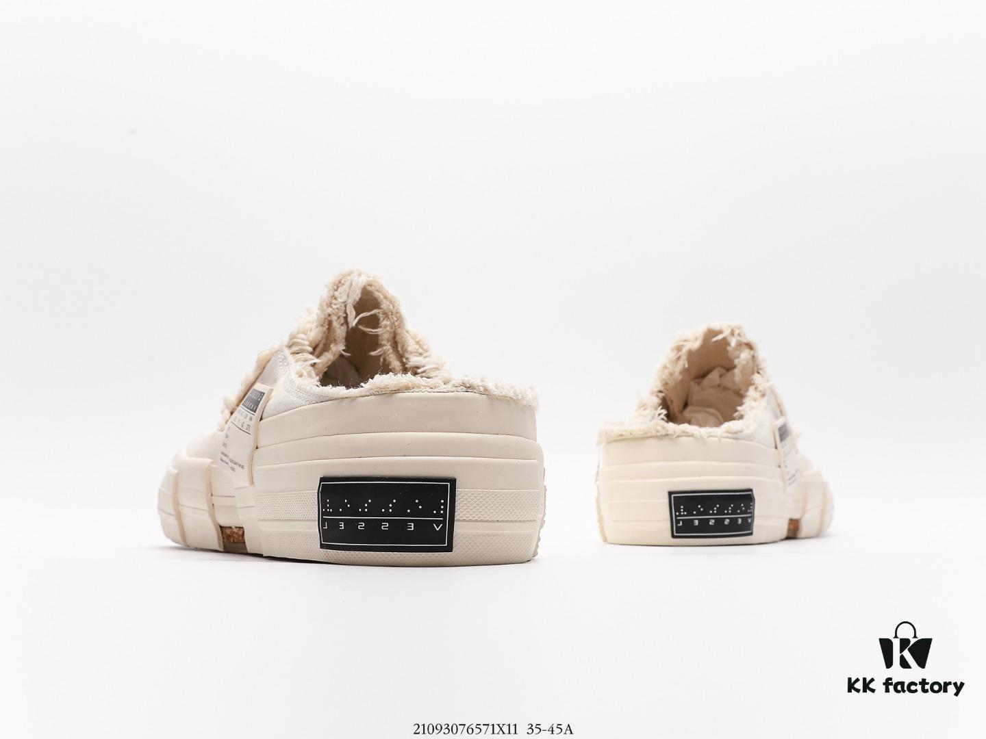 6930e8426e68136f4d9b2e12 xVESSEL G.O.P. Low Unisex Deconstructed Overlapping Platform Cork Insole Canvas Vulcanized Sneakers by Wu Jianhao's Personal Brand