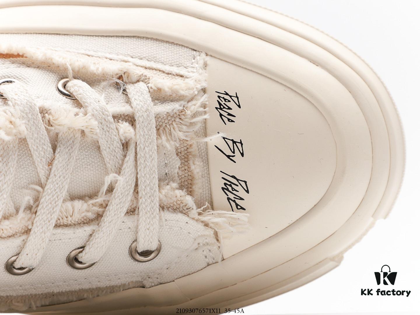 6930e8446e68136f4d9b2e14 xVESSEL G.O.P. Low Unisex Deconstructed Overlapping Platform Cork Insole Canvas Vulcanized Sneakers by Wu Jianhao's Personal Brand