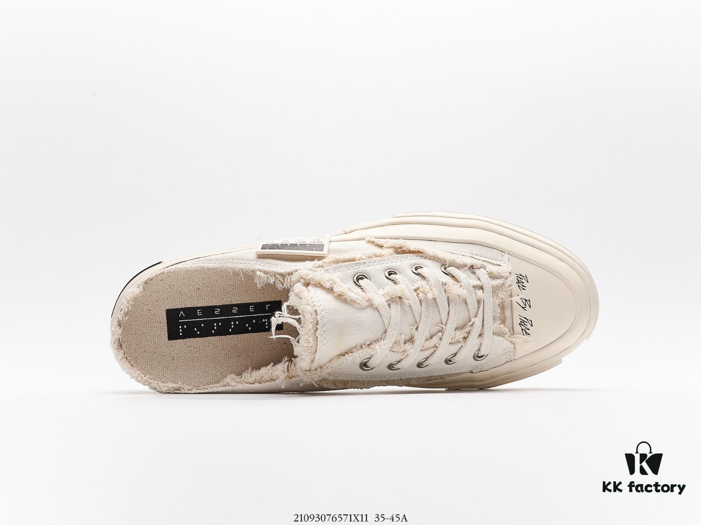 6930e8456e68136f4d9b2e17 xVESSEL G.O.P. Low Unisex Deconstructed Overlapping Platform Cork Insole Canvas Vulcanized Sneakers by Wu Jianhao's Personal Brand