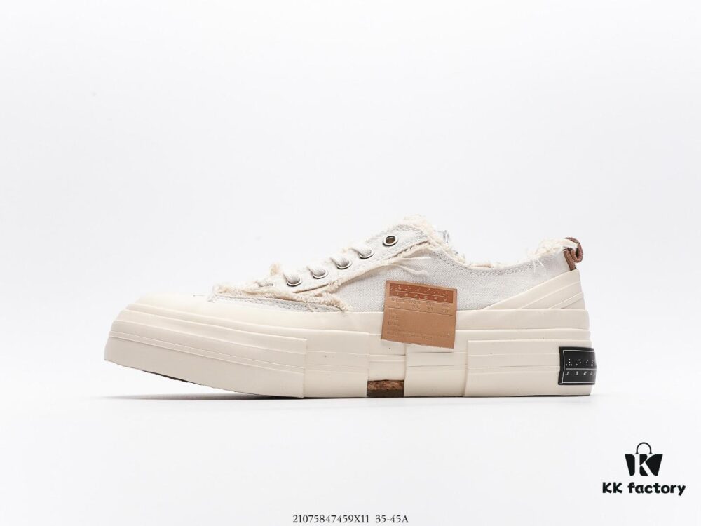 High-Version Proxy Level | Market's Highest Quality - Wu Jianhao x VESSEL G.O.P. Low Cut Deconstructed Overlapped Platform Cork Low-Top Versatile Height-Increasing Canvas Vulcanized Skate Shoes