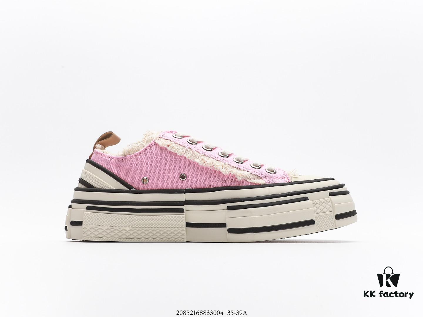 6930e8626e68136f4d9b2e43 Wu Jianhao x VESSEL G.O.P. Low Unisex Canvas Vulcanized Platform Sneakers with Cork Sole - Distressed Tassel Design, Handcrafted Multi-layer Rubber Trim, 12oz Heavy-duty Canvas Upper
