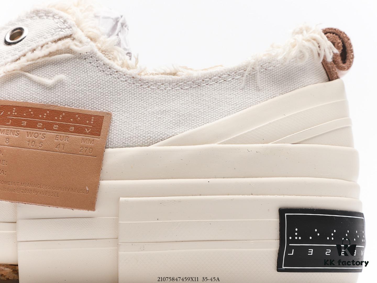 6930e86e6e68136f4d9b2e52 High-Version Proxy Level | Market's Highest Quality - Wu Jianhao x VESSEL G.O.P. Low Cut Deconstructed Overlapped Platform Cork Low-Top Versatile Height-Increasing Canvas Vulcanized Skate Shoes