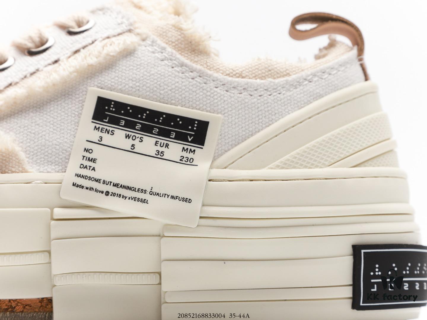 6930e86e6e68136f4d9b2e54 Wu Jianhao x VESSEL G.O.P. Low Unisex Canvas Vulcanized Sneakers with Cork Sole – Deconstructed Layered Design, Elevated Comfort, Handcrafted Vulcanized Edge Binding, Gradient Finish, 12-Ounce Durable Canvas with Tassel Accents