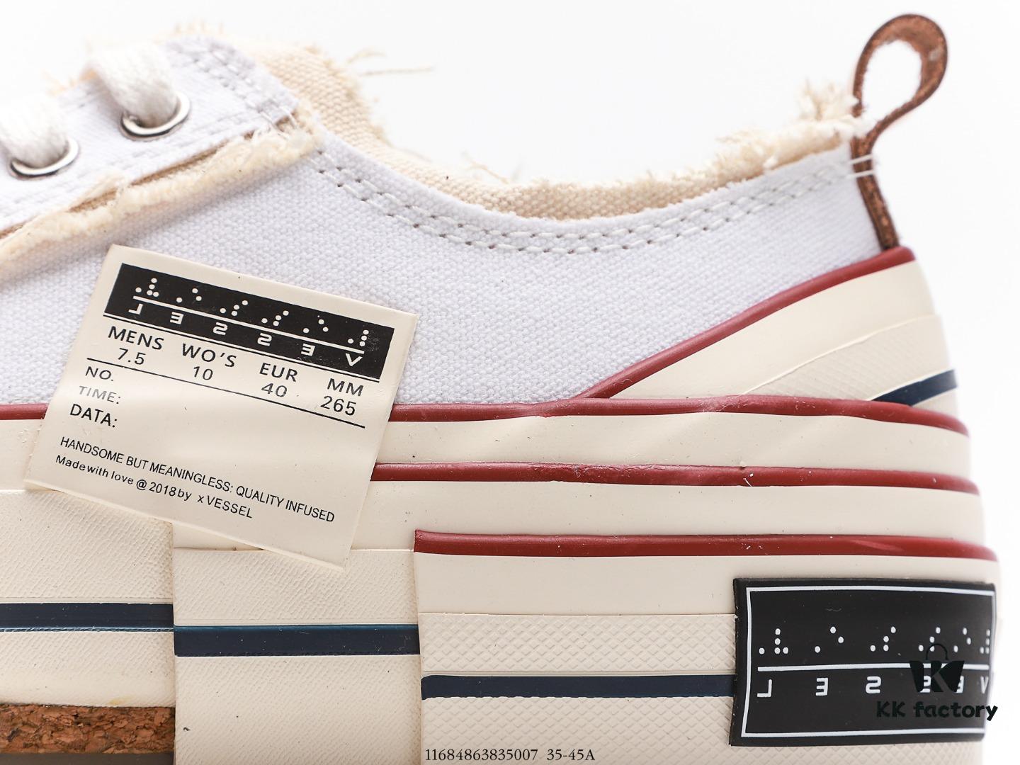 6930e87c6e68136f4d9b2e6c High-End Version WU JIANHAO x VESSEL G.O.P. Low Cut Reconstructed Overlapping Platform Cork Low-Top Canvas Vulcanized Casual Elevating Sneakers