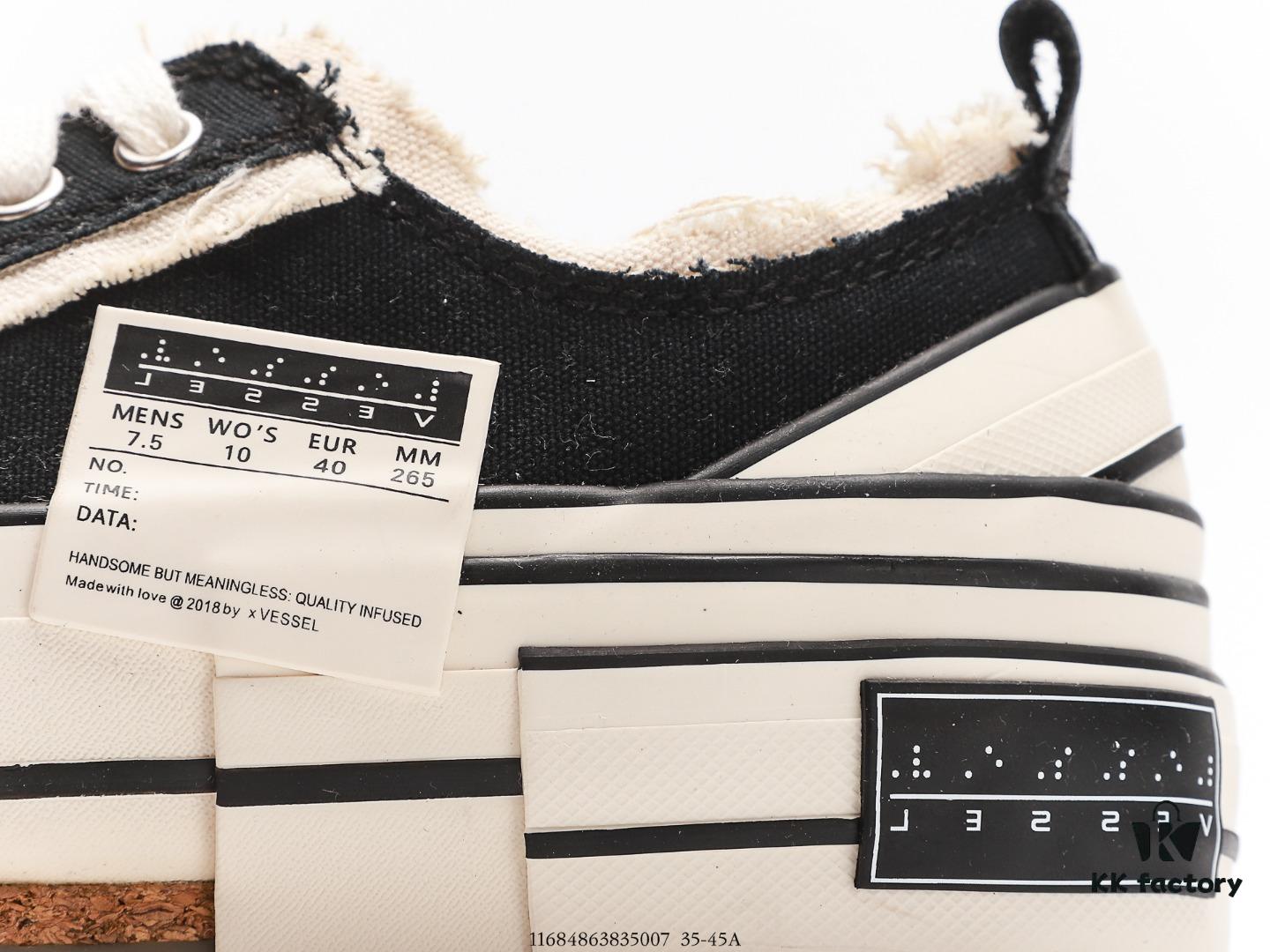 6930e8806e68136f4d9b2e6f Glow-in-the-Dark Premium Version WU JIANHAO x VESSEL G.O.P. Low Cut Dismantled Overlapping Thick Cork Insole Elevated Comfort Canvas Vulcanized Sneakers