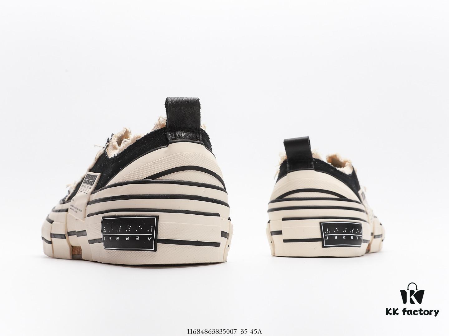 6930e8806e68136f4d9b2e70 Glow-in-the-Dark Premium Version WU JIANHAO x VESSEL G.O.P. Low Cut Dismantled Overlapping Thick Cork Insole Elevated Comfort Canvas Vulcanized Sneakers