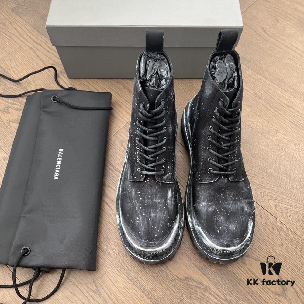 6930e8bf6e68136f4d9b2eda Balenciaga Strike Martin Boots in Asphalt Color