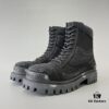 6930e8c46e68136f4d9b2ee1 Balenciaga Strike 20mm Distressed Cotton Canvas Lace-Up Black Ankle Boots