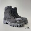 6930e8c56e68136f4d9b2ee4 Balenciaga Strike 20mm Distressed Cotton Canvas Lace-Up Black Ankle Boots