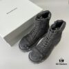 6930e8c86e68136f4d9b2ee9 Balenciaga Strike 20mm Distressed Cotton Canvas Lace-Up Black Ankle Boots