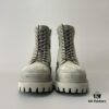 6930e8ca6e68136f4d9b2eeb Balenciaga Strike 20mm Distressed Cotton Canvas Lace-Up Gray-Green Ankle Boots