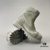 6930e8cd6e68136f4d9b2eef Balenciaga Strike 20mm Distressed Cotton Canvas Lace-Up Gray-Green Ankle Boots