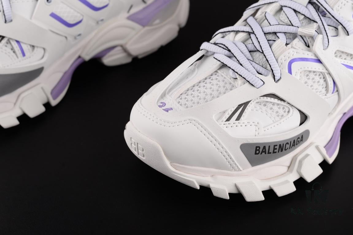 6930e8d76e68136f4d9b2f00 Newly Released Paris-made Balenciaga Track 3 Series White and Purple - Premium Quality, Correct Leather Edge and Shoe Shape