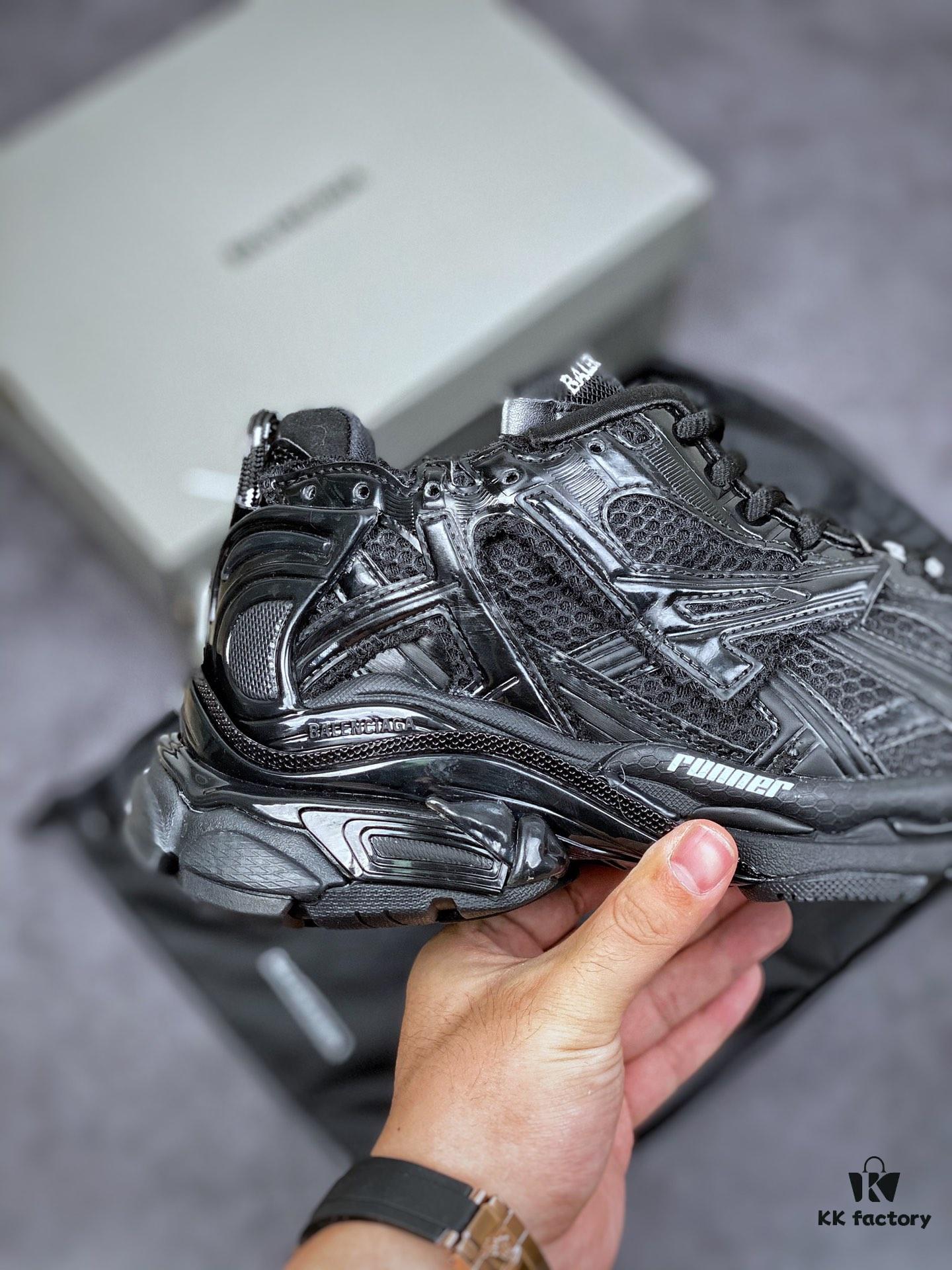 6930e8e76e68136f4d9b2f18 KITH x BALENCIAGA Runner Sneaker Low-Top Retro Running Shoes 'Deconstructed Black and White Logo'