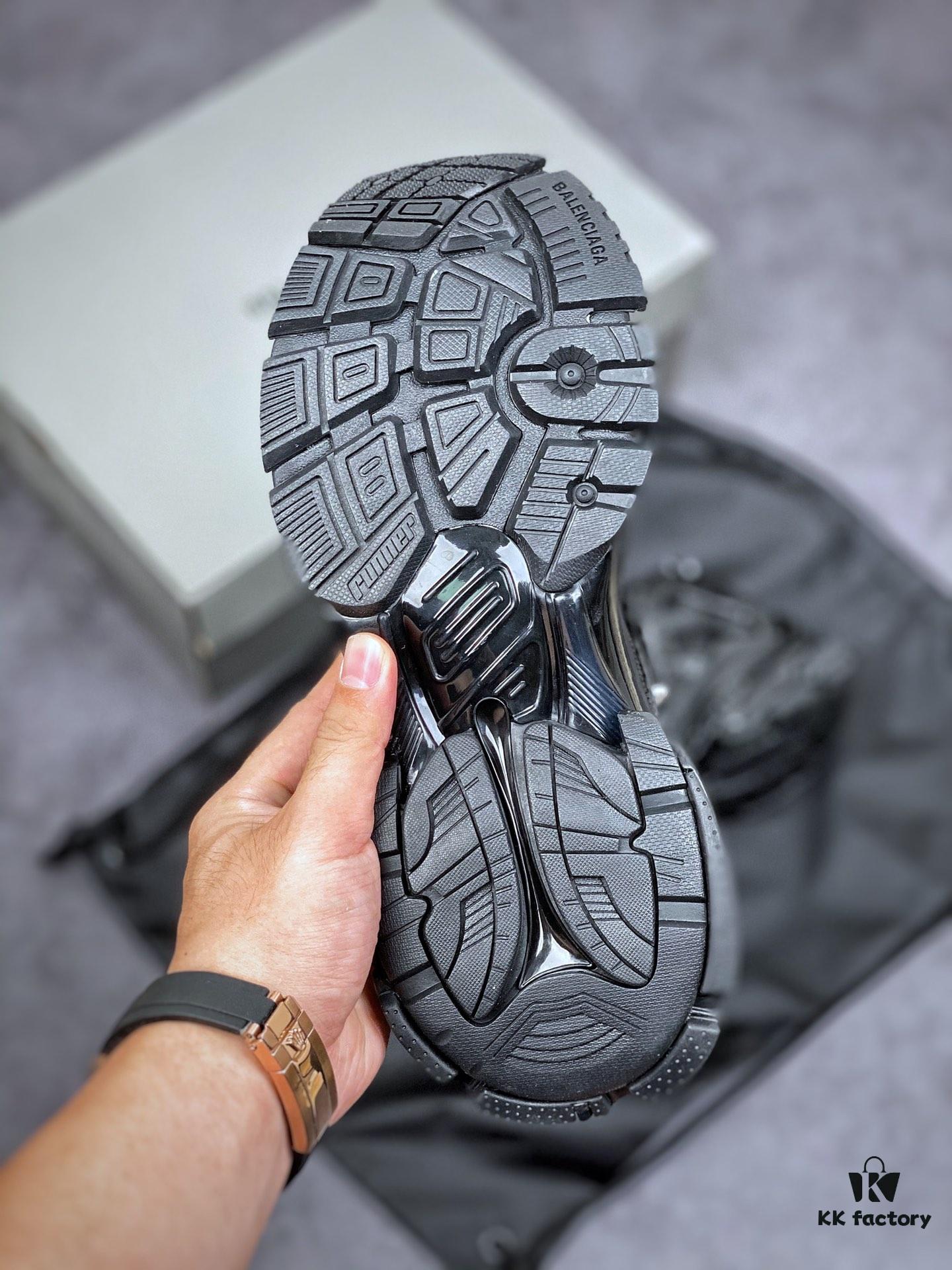 6930e8e76e68136f4d9b2f19 KITH x BALENCIAGA Runner Sneaker Low-Top Retro Running Shoes 'Deconstructed Black and White Logo'