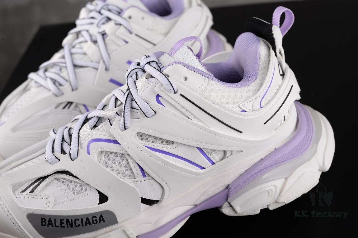 6930e8ec6e68136f4d9b2f21 Newly Released Paris-made Balenciaga Track 3 Series White and Purple - Premium Quality, Correct Leather Edge and Shoe Shape