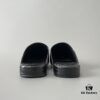 6930e8f46e68136f4d9b2f2d Balenciaga Crocodile-Textured Leather Flat Slip-On Fashion Sandals in Black