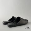 6930e8fa6e68136f4d9b2f34 Balenciaga Crocodile-Textured Leather Flat Slip-On Fashion Sandals in Black