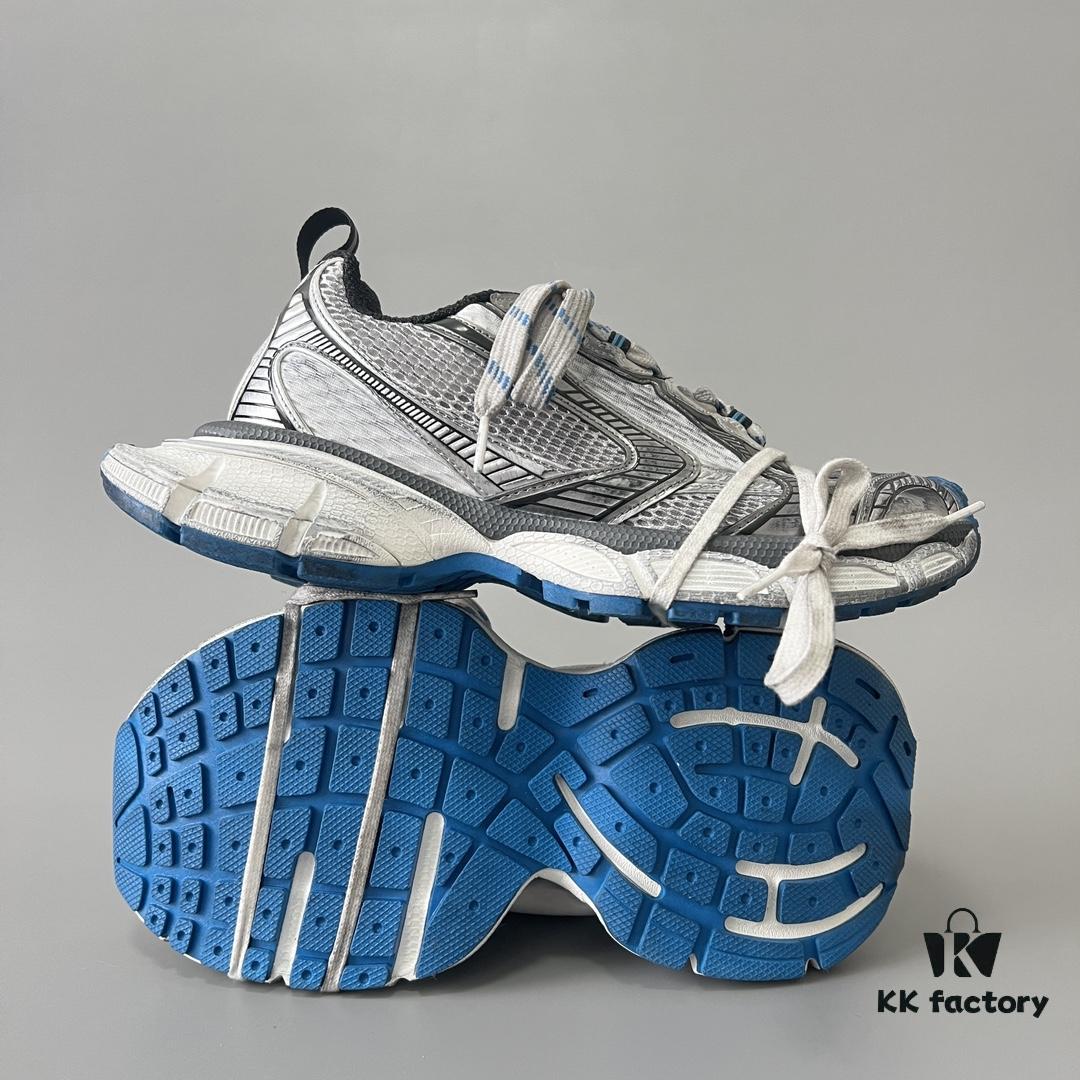 6930e9046e68136f4d9b2f40 Balenciaga 3XL Mesh Lace-Up Distressed Low-Top Dad Shoes in Silver Blue