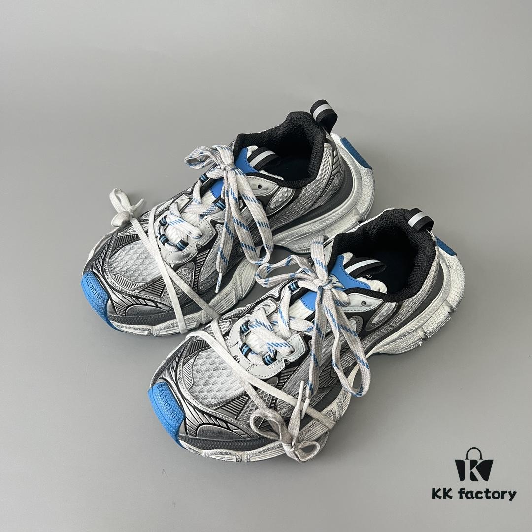6930e9046e68136f4d9b2f41 Balenciaga 3XL Mesh Lace-Up Distressed Low-Top Dad Shoes in Silver Blue