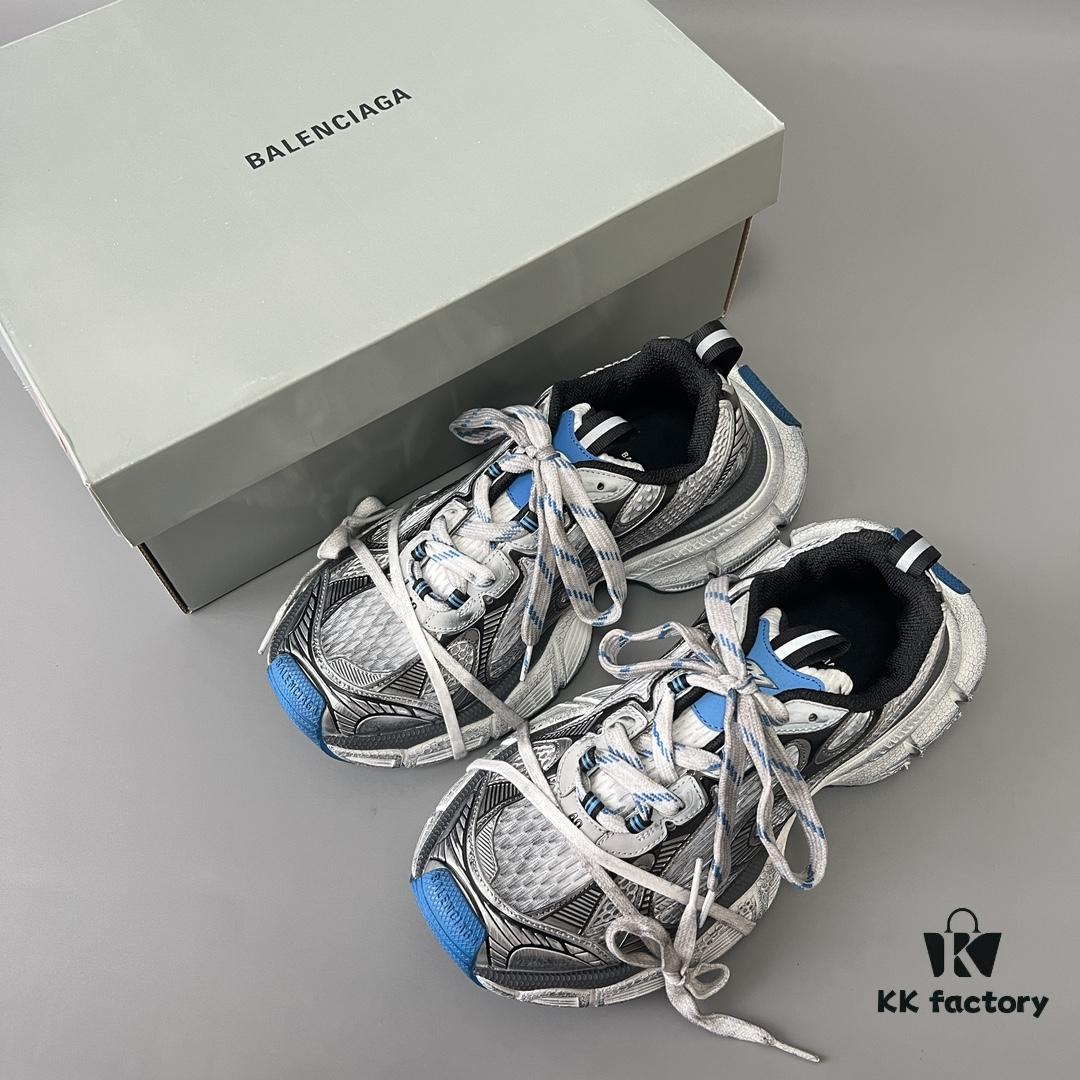 6930e9046e68136f4d9b2f42 Balenciaga 3XL Mesh Lace-Up Distressed Low-Top Dad Shoes in Silver Blue