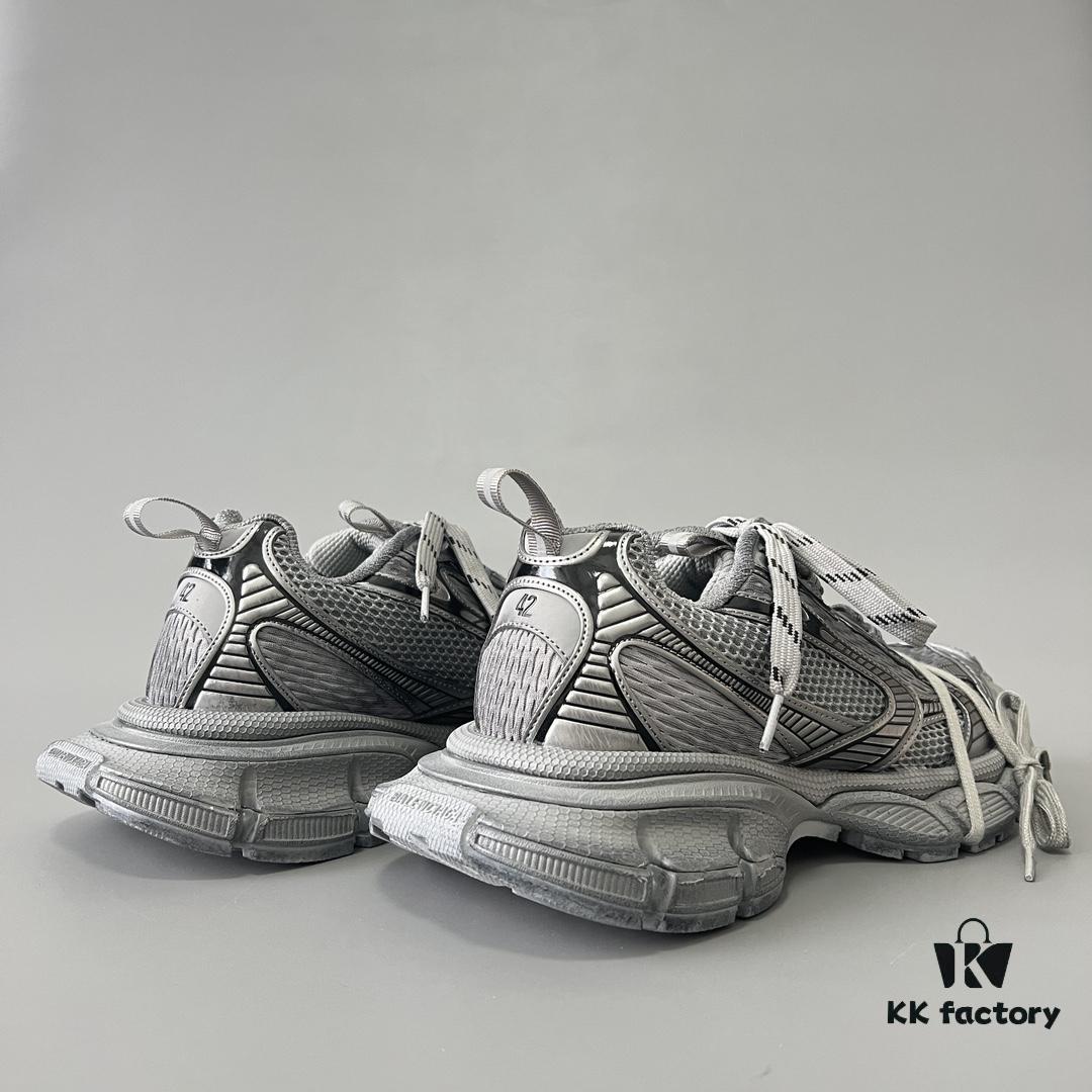 6930e9066e68136f4d9b2f46 Balenciaga 3XL Mesh Lace-Up Distressed Low-Top Dad Sneakers in Gray