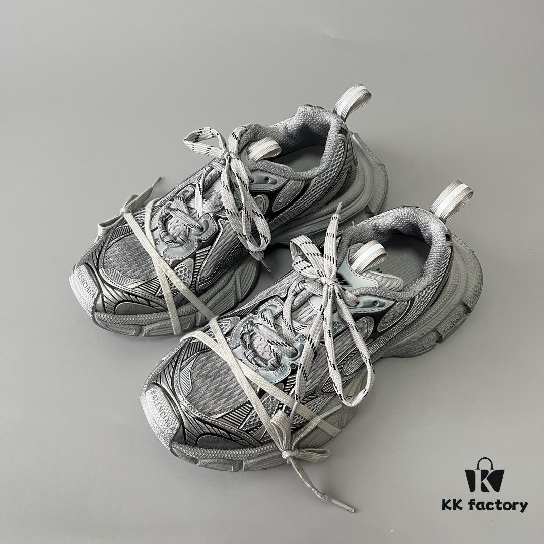 6930e90a6e68136f4d9b2f4b Balenciaga 3XL Mesh Lace-Up Distressed Low-Top Dad Sneakers in Gray