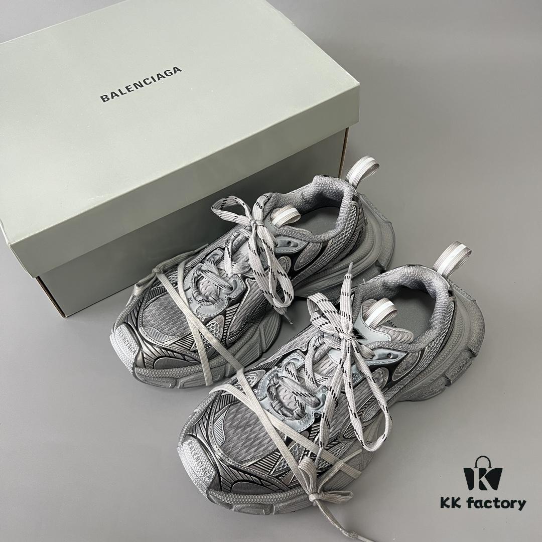 6930e90b6e68136f4d9b2f4c Balenciaga 3XL Mesh Lace-Up Distressed Low-Top Dad Sneakers in Gray