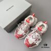 6930e9116e68136f4d9b2f55 Balenciaga 3XL Mesh Lace-Up Distressed Low-Top Dad Sneakers in White and Red