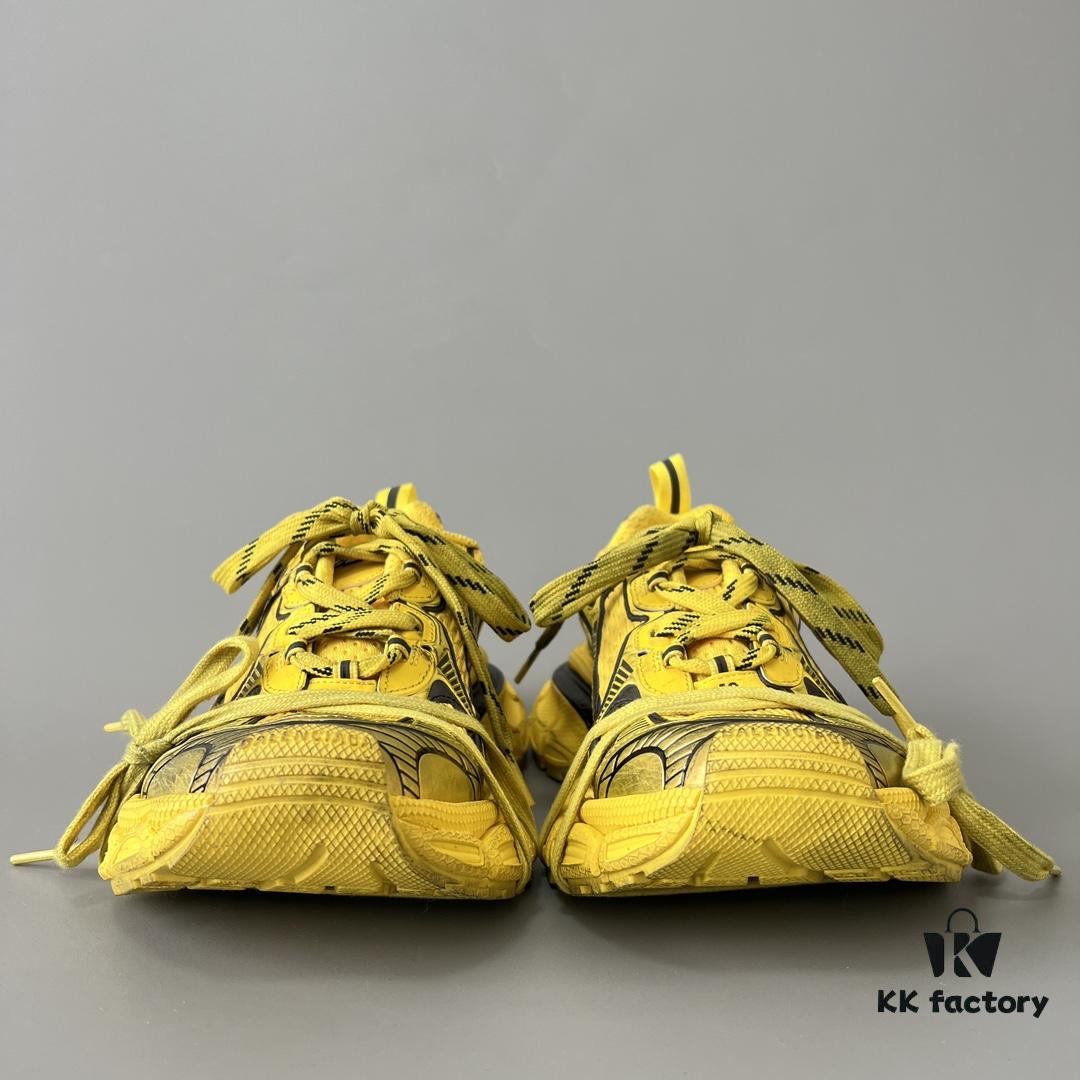 6930e9126e68136f4d9b2f57 Balenciaga 3XL Mesh Lace-Up Distressed Low-Top Dad Shoes in Yellow and Black