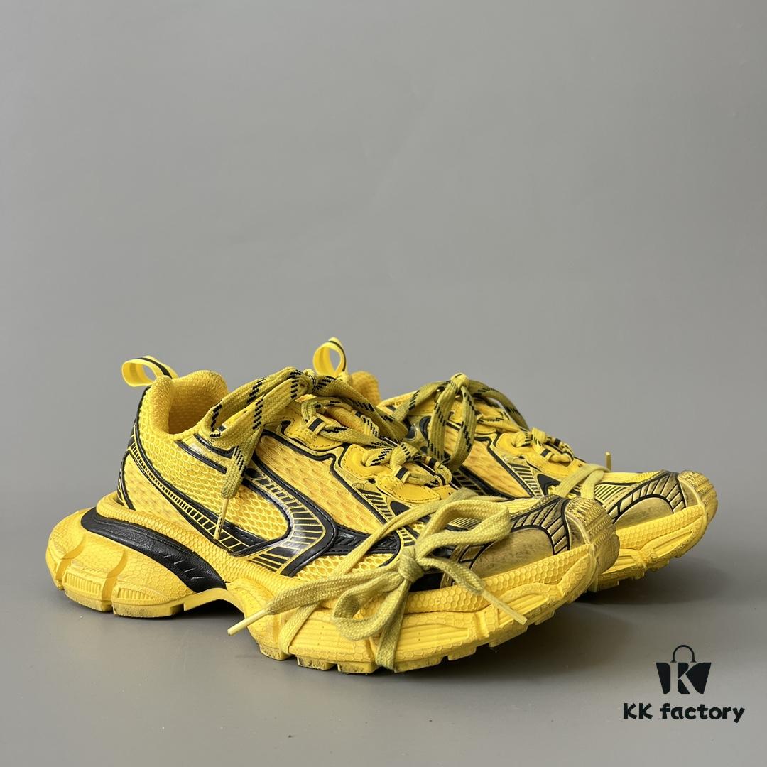 6930e9136e68136f4d9b2f58 Balenciaga 3XL Mesh Lace-Up Distressed Low-Top Dad Shoes in Yellow and Black